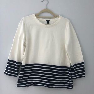 J.Crew White and Blue Long sleeve